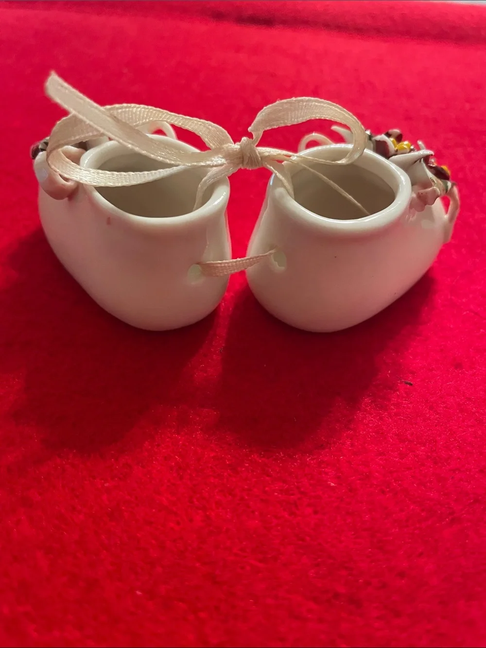 Vintage Tiny Porcelain Baby Shoes